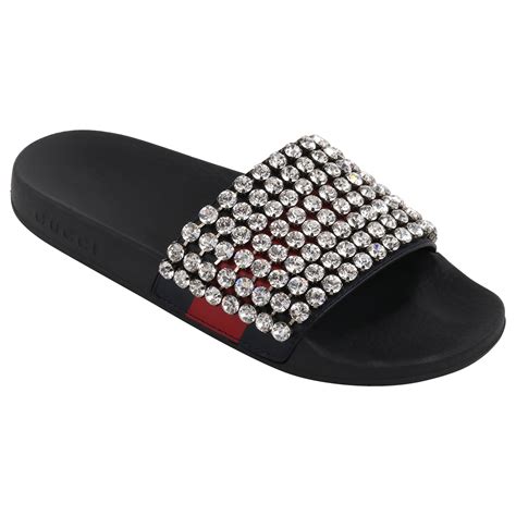 diamond gucci sandal|Gucci embellished sandals.